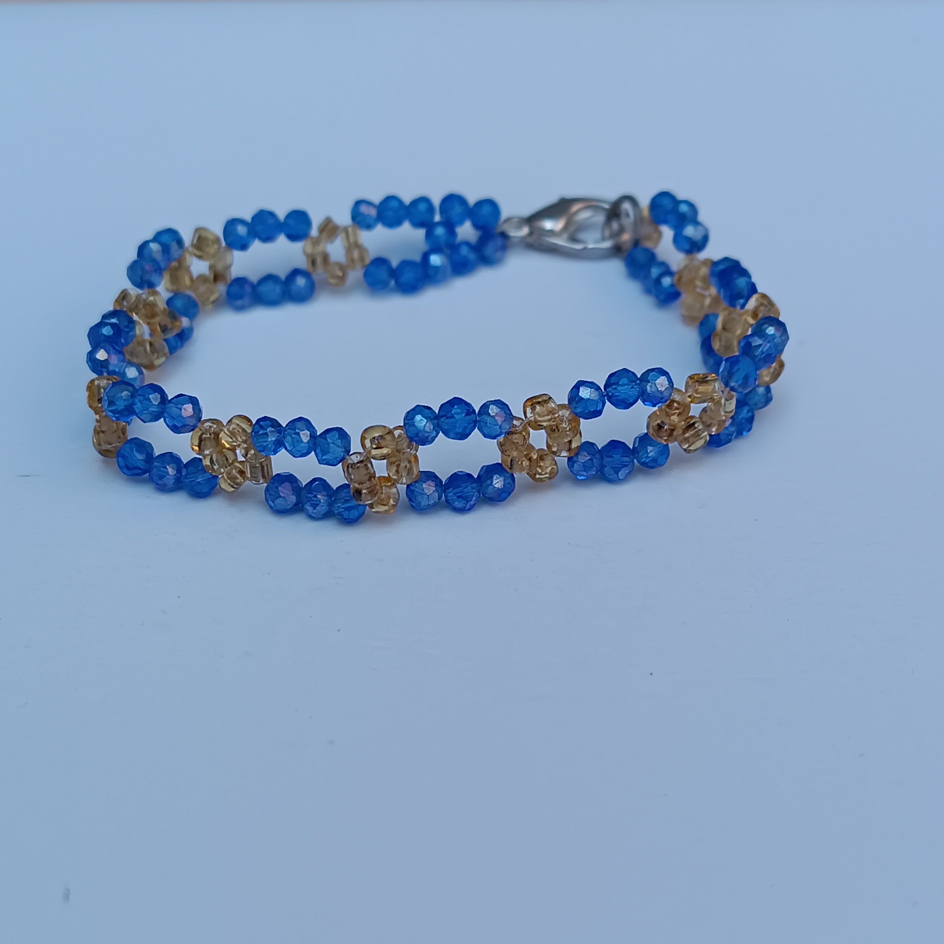 Multi-Layered Rainbow Crystal Bead Bracelet - Colorful Faceted Glass Stretch Bracelet