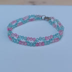 Multi-Layered Rainbow Crystal Bead Bracelet - Colorful Faceted Glass Stretch Bracelet